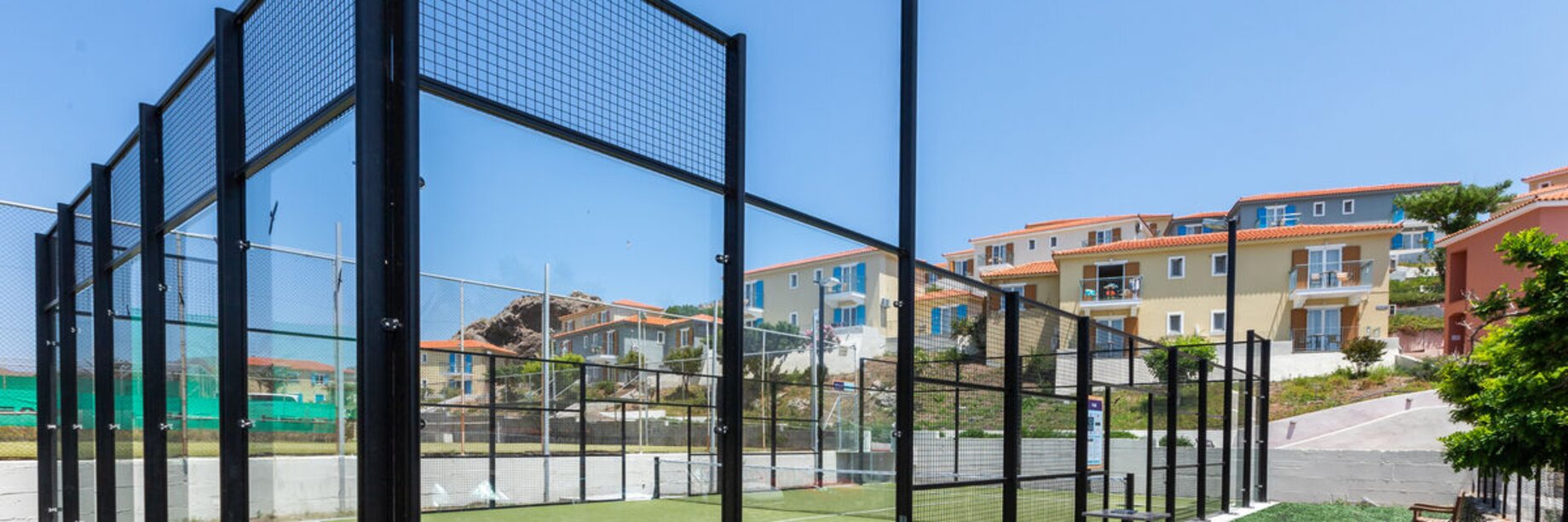 Padel court at Aeolian Village Beach Resort, Lesvos