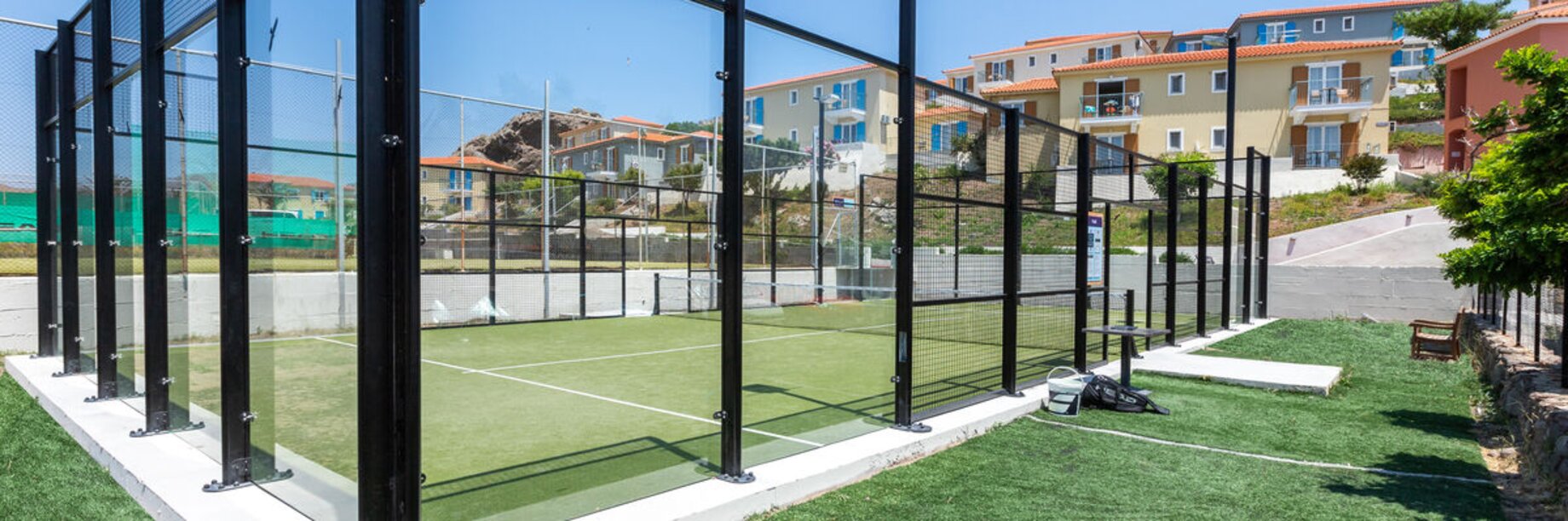 Padel court at Aeolian Village Beach Resort, Lesvos