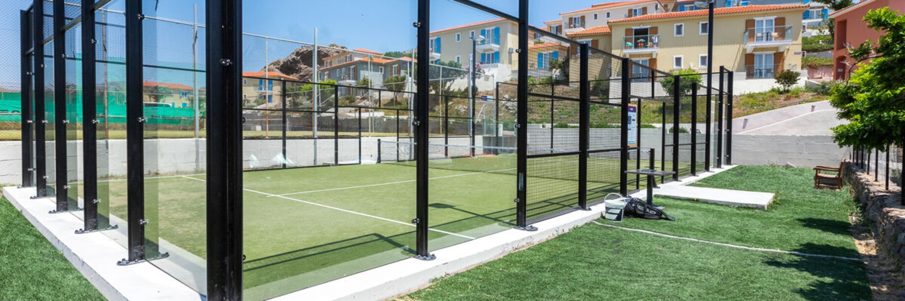 Padel court at Aeolian Village Beach Resort, Lesvos