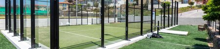 Padel court at Aeolian Village Beach Resort, Lesvos