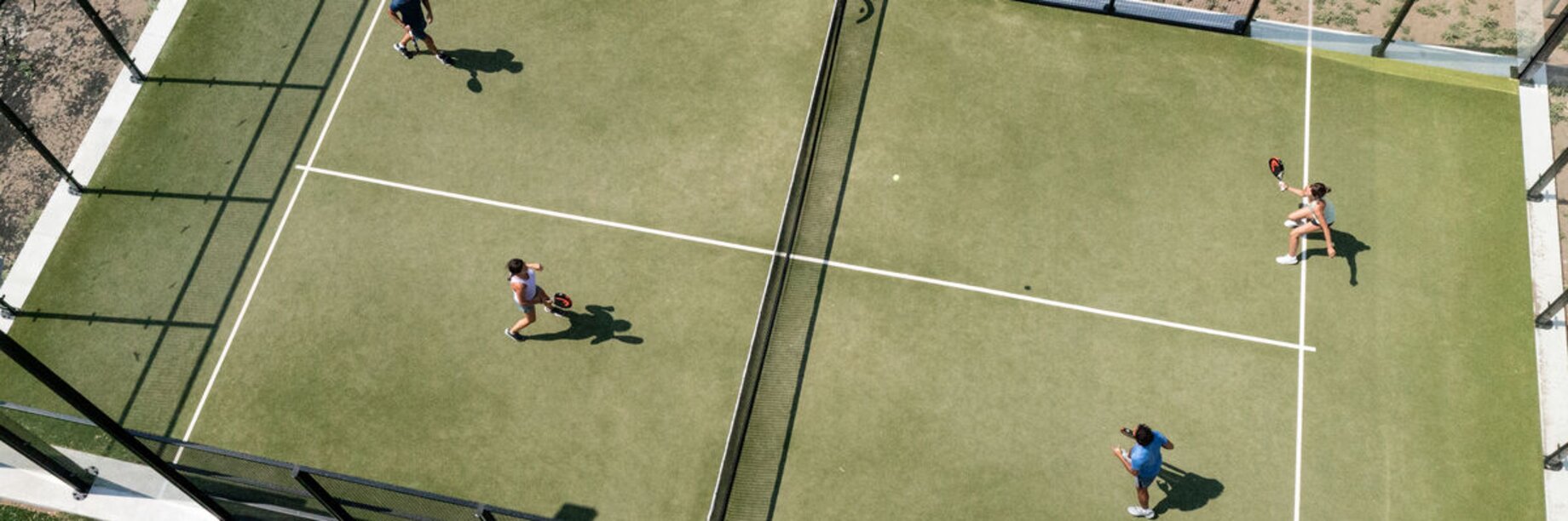 Padel players in Aeolian Village Beach Resort, Lesvos