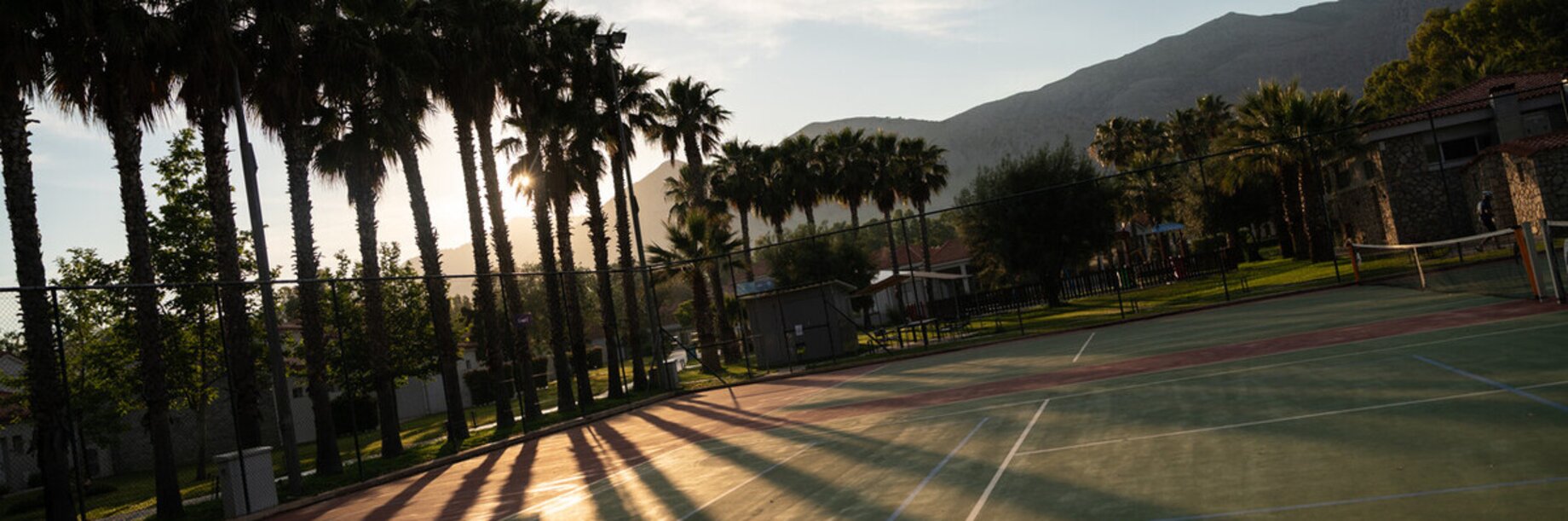 Tennis court at sunset in Paleros