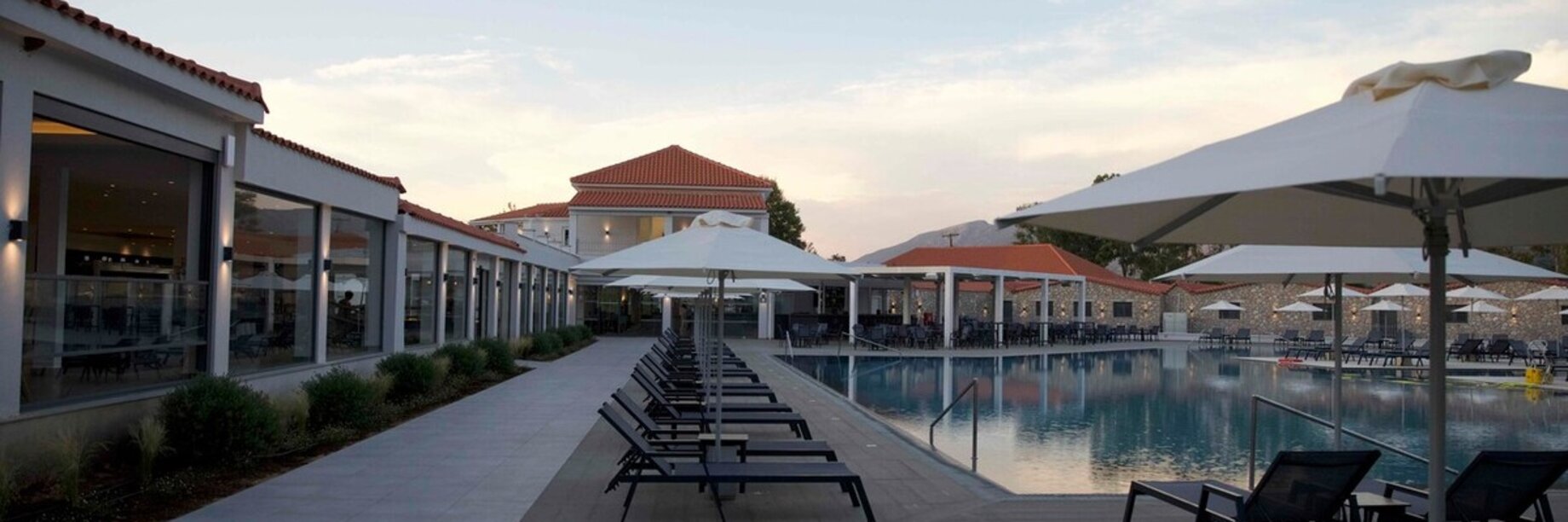 Early morning by the pool