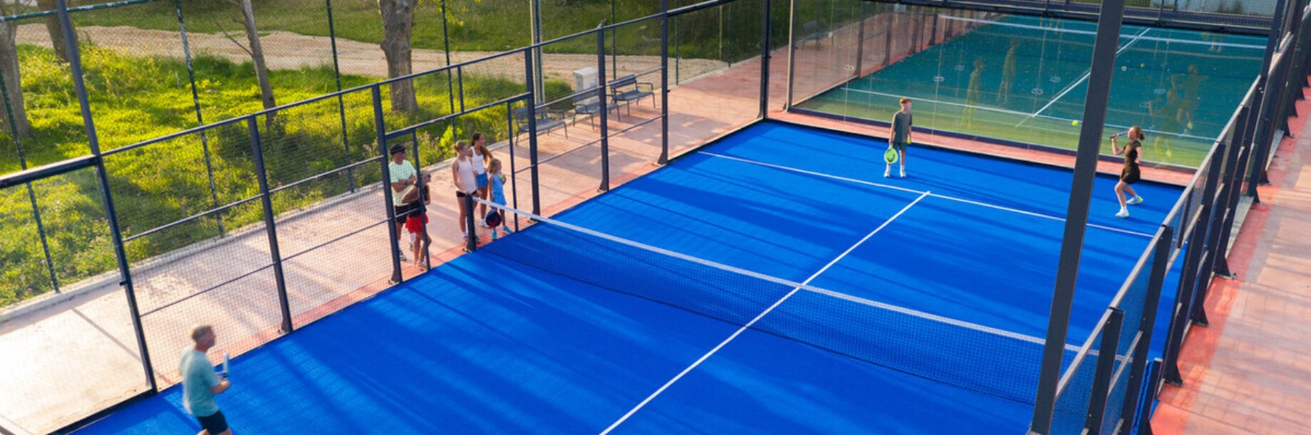 Padel tennis court aerial view