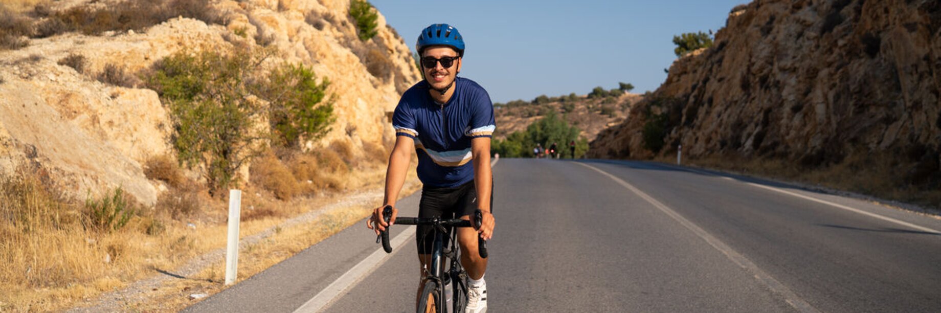 A road cyclist, Phokaia Beach Resort, Turkey
