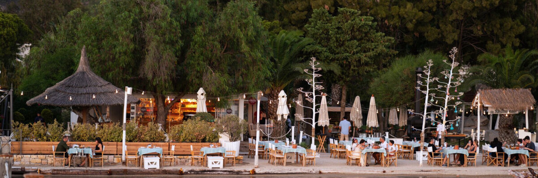 Agave restaurant on the beach at Phokaia Beach Resort, Turkey