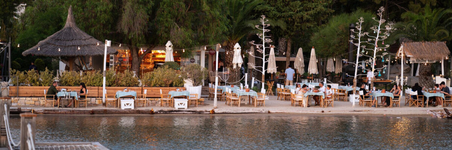 Agave restaurant on the beach at Phokaia Beach Resort, Turkey
