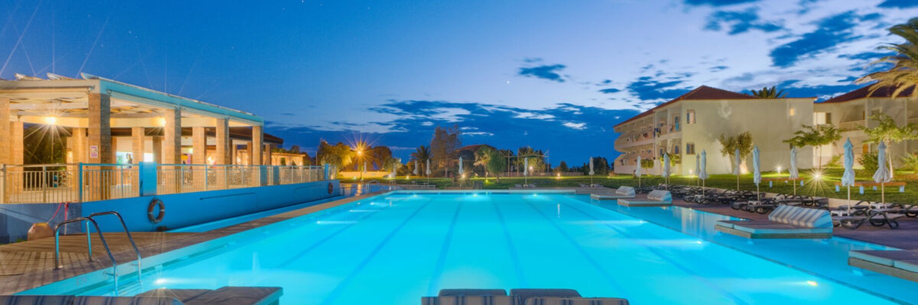 Main pool at Aeolian Village Beach Resort, Lesvos, Greece