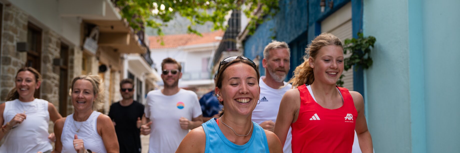 Run club through the local town