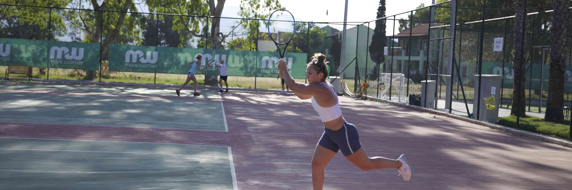 a person playing tennis