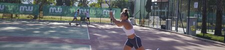 a person playing tennis