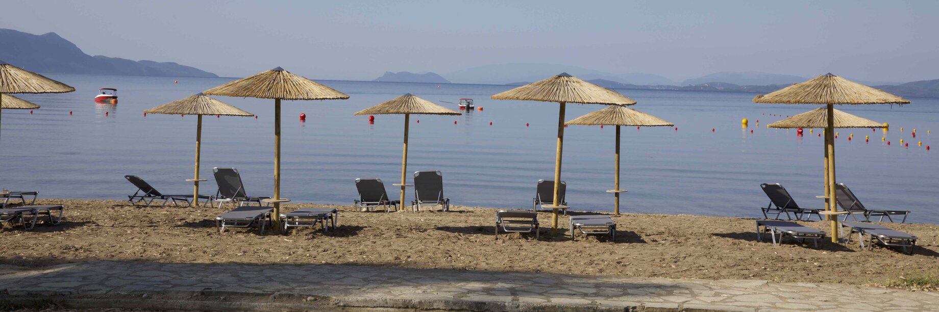umbrellas and chairs on a beach