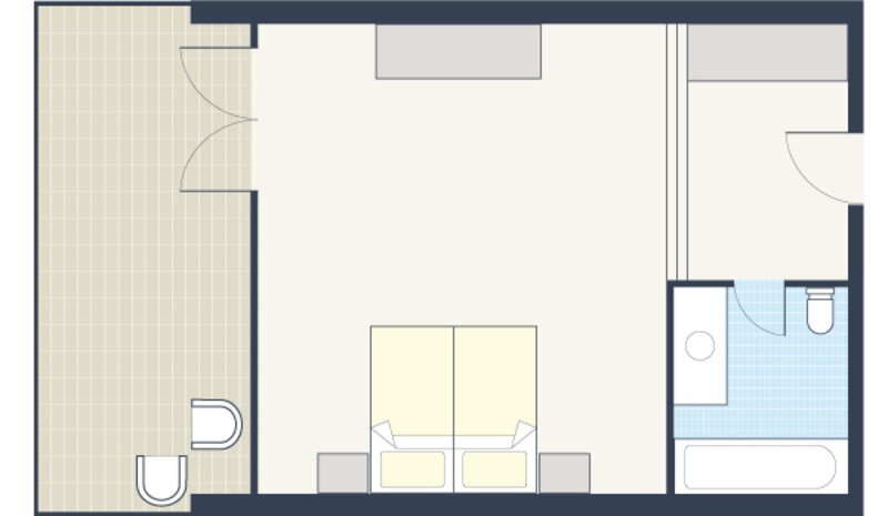 Room plan for Twin room