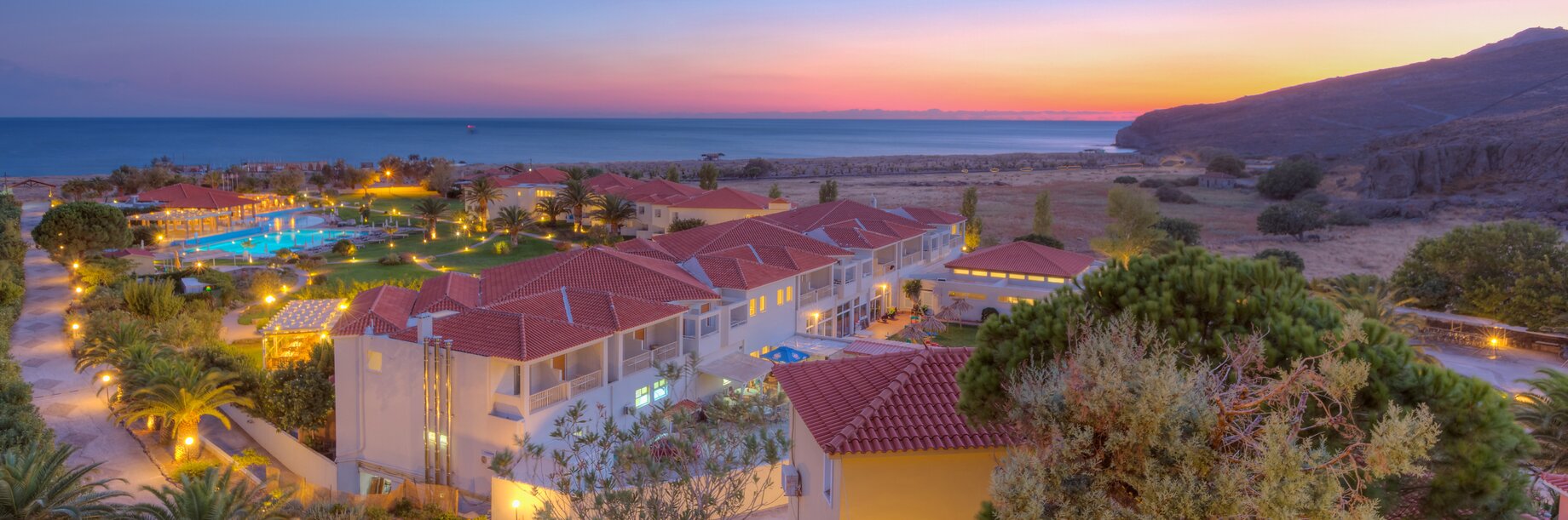 Aeolian Village, Lesvos, night view to the sea