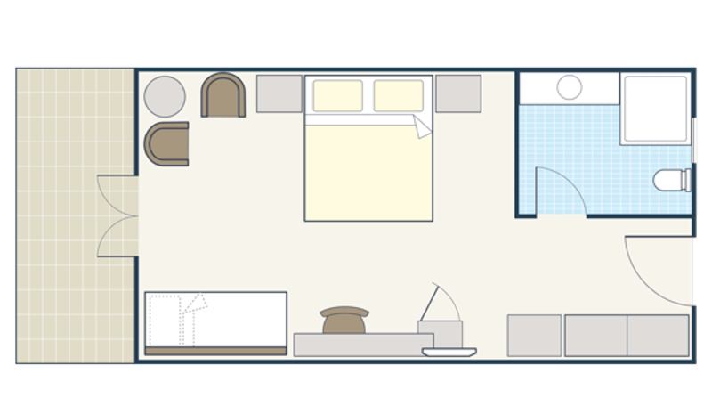 Room plan for Twin or double rooms