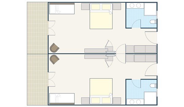 Room plan for Pair of interconnecting rooms