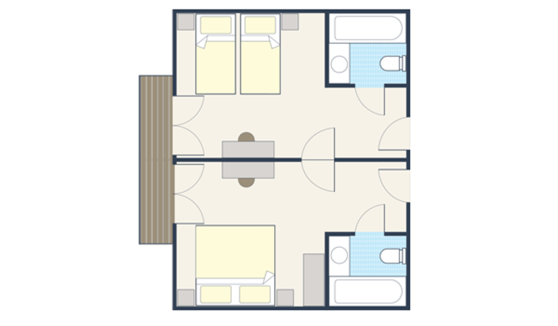 Room plan for Pair of interconnecting rooms