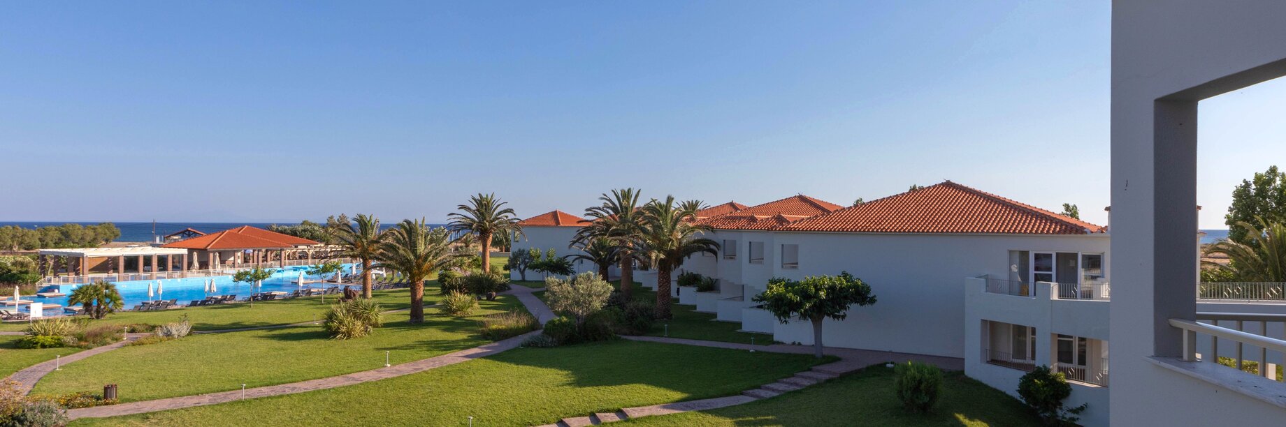 Hotel accommodation at Aeolian Village Beach Resort, Lesvos