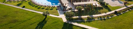 Aeolian Village pool from the air, Lesvos